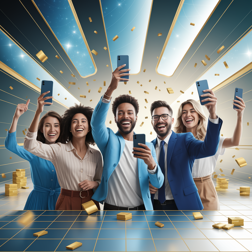 Celebrating raffle wins illustration